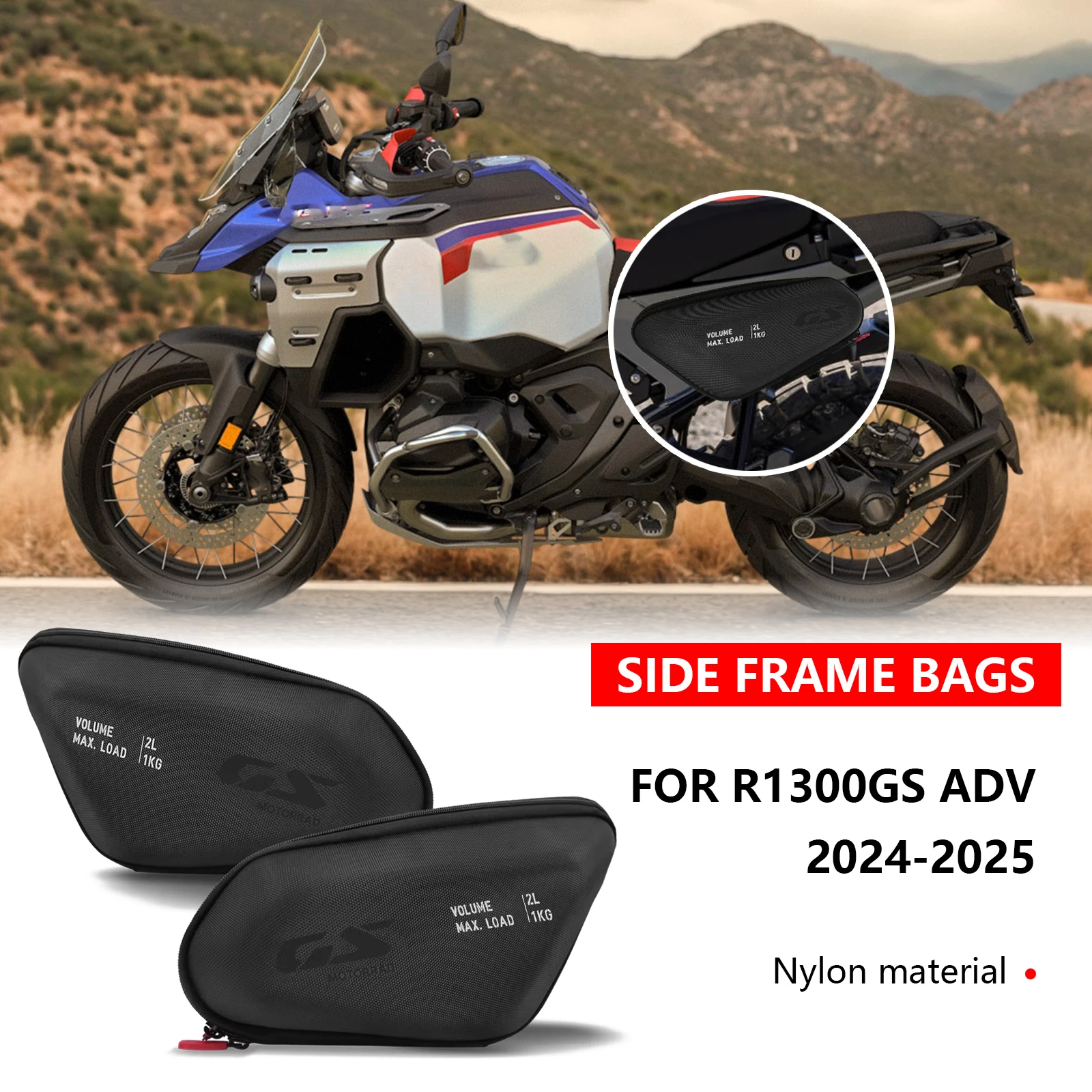 

Для R1300GS Adventure R1300 GS ADV R1300GS ADV 2024-2025 Сумка для хранения мотоцикла Сумка с боковой подставкой Водонепроницаемая сумка Сумка для инструментов