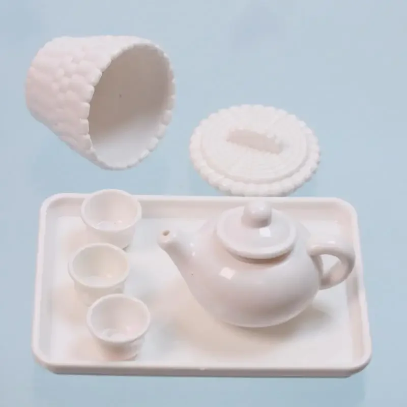 

Collectible Miniature Tea Set, Dollhouse Scene Accessories, Simulation Model Tea Pot and Cup, Decorative Furnishing