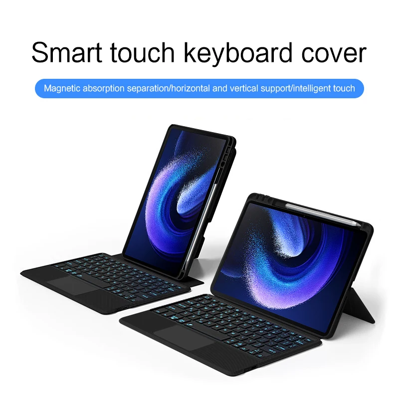 Keyboard Case For Xiaomi Mi Pad 6 MiPad 6 Pro Cover Mi Pad6 Mipad6 Pro Tablet Smart Bluetooth Keyboard TouchPad Backlit Case