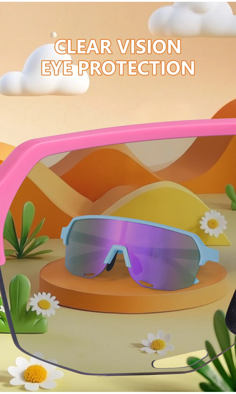 SCVCN Kinder-Sportsonnenbrille für Jungen und Mädchen, Outdoor-Fahrradbrille, Kinder-Campingbrille, MTB-Angelbrille, Fahrradbrille, UV400 – Detail 8