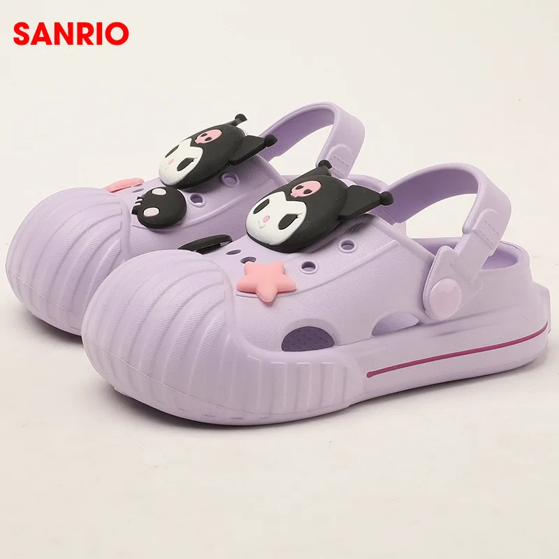 Sanrio Children Slippers Hello Kitty Cute Cartoon Kurumi Kawaii Summer Beach Play Lightweight Non-Slip Shoes Toys Girls Gifts