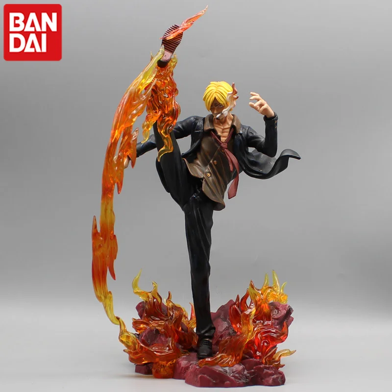 One Piece Sanji Straw Hat Group Devil Wind Foot Three Main Action Figures Gk Model Ornament Peripheral Toy Kid Holiday Gift