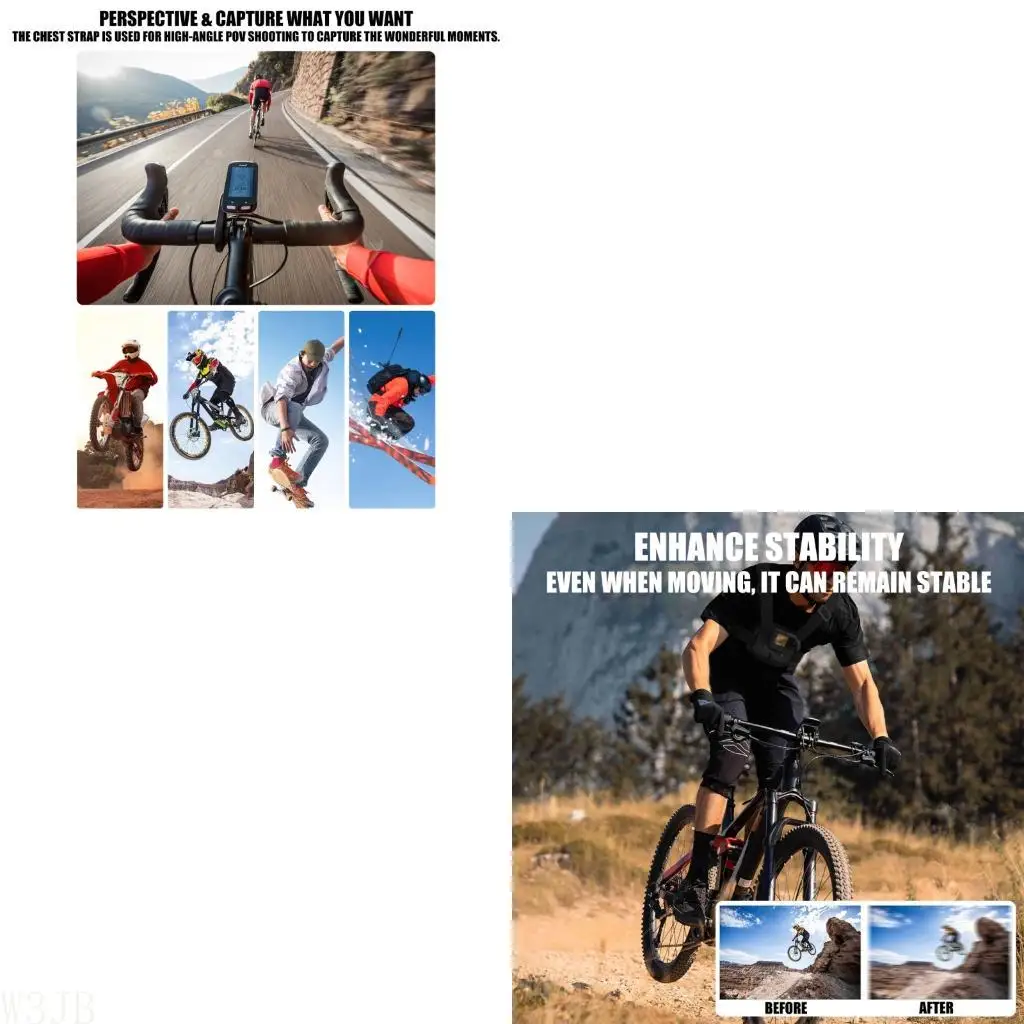 W3JB Adjustable Chest Holder For Sports Gear Suitable For Leading Models Strong Hold For Biking Running Outdoor Use