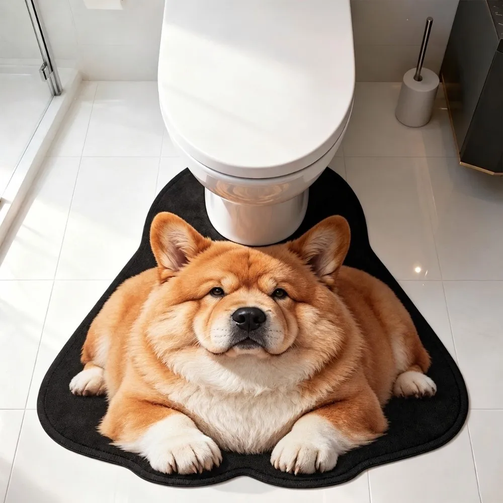 40×50CM 50×60CM Lifelike Animal Toilet Floor Mat Non-slip Water-absorbing Toilet Rug Washable Diatomaceous Earth