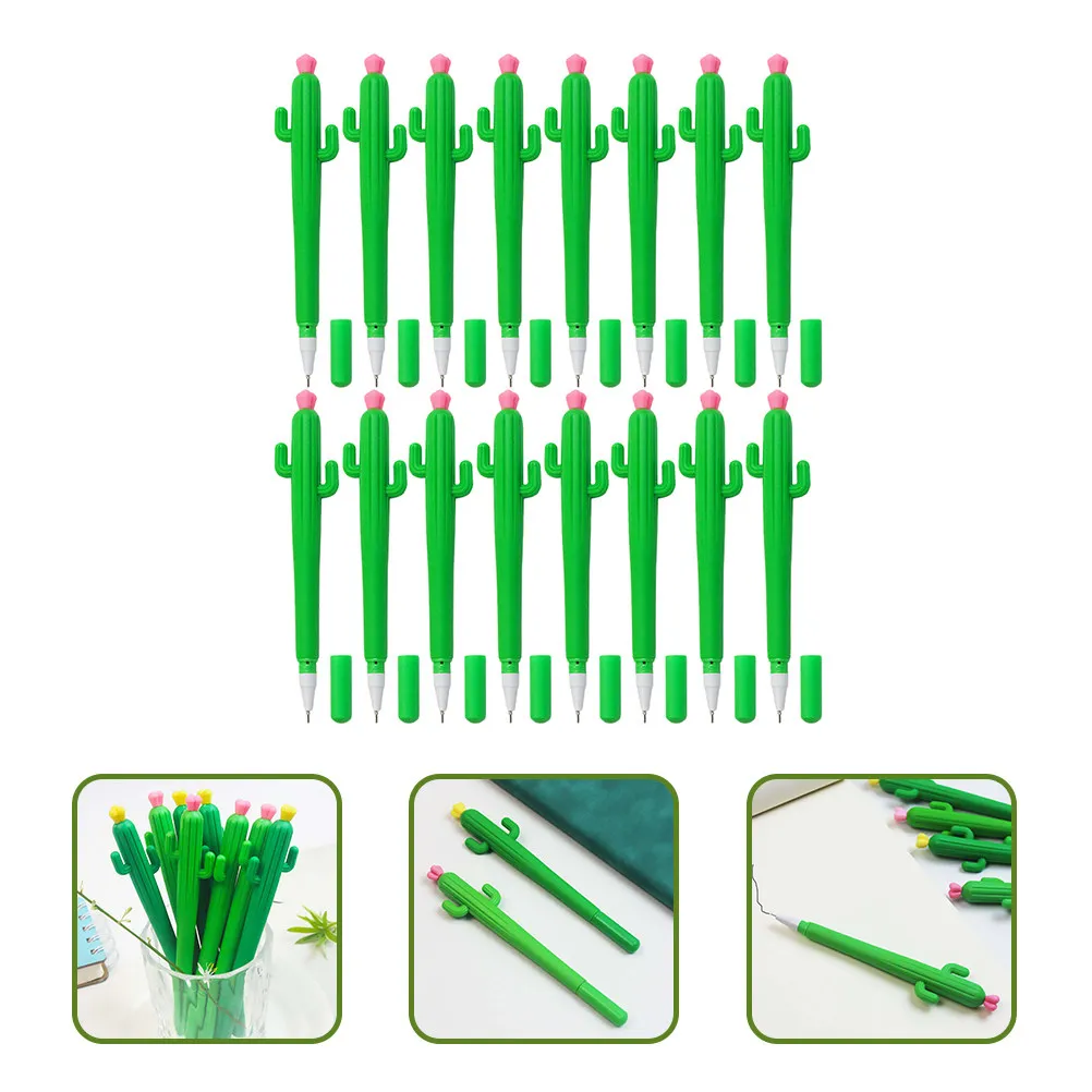 

25Pcs Cactus Gel Ink Pens Cute Cartoon Middle Neutral Pens 0.5mm Smooth Writing Student Office School Fun Gift