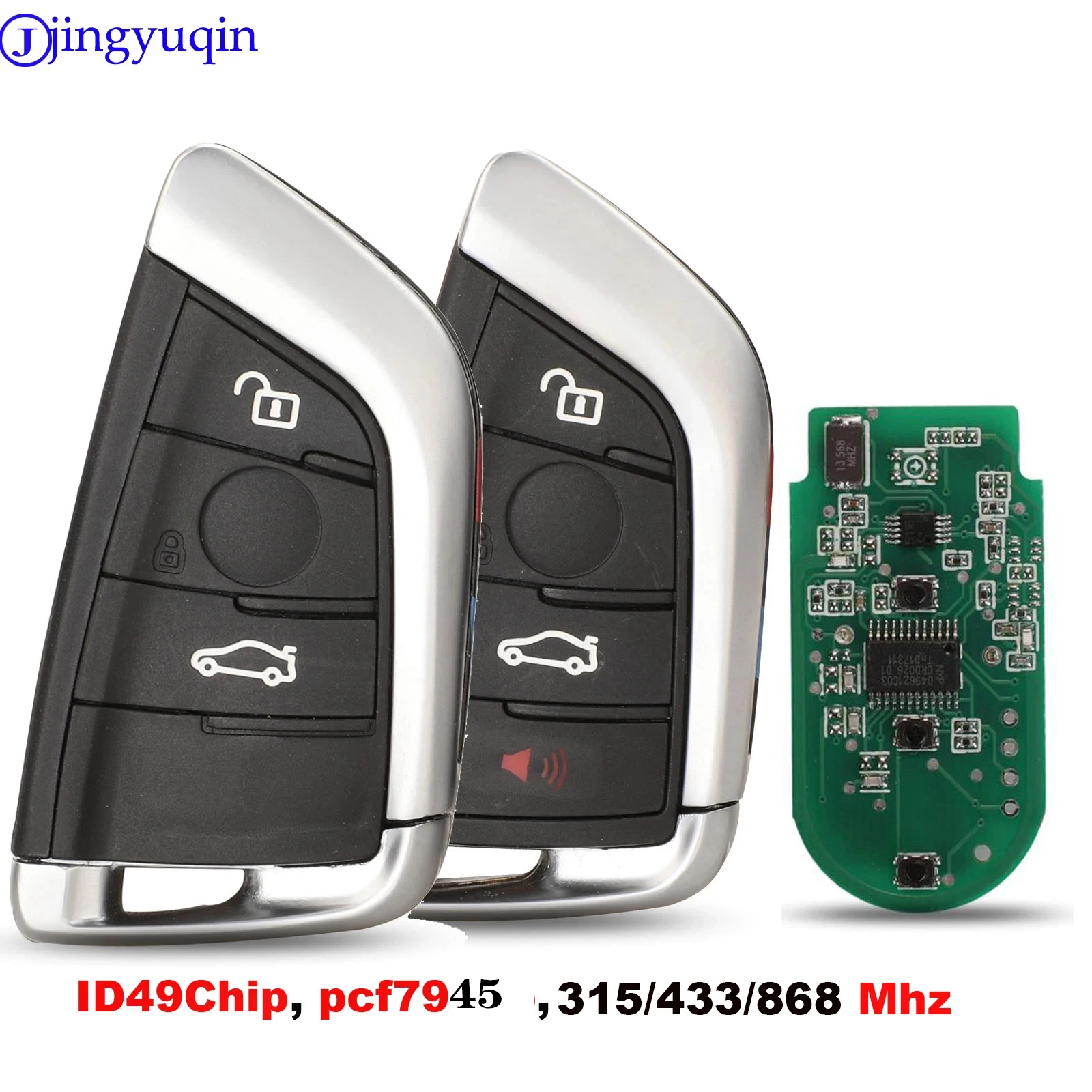 

jingyuqin 3/4 buttons Smart Remote Car Key 315/ 434/868Mhz For BMW CAS4 CAS1 2 3 4 5 6 7 X5 X6 CAS4+ FEM 2011-2017 pcf7945