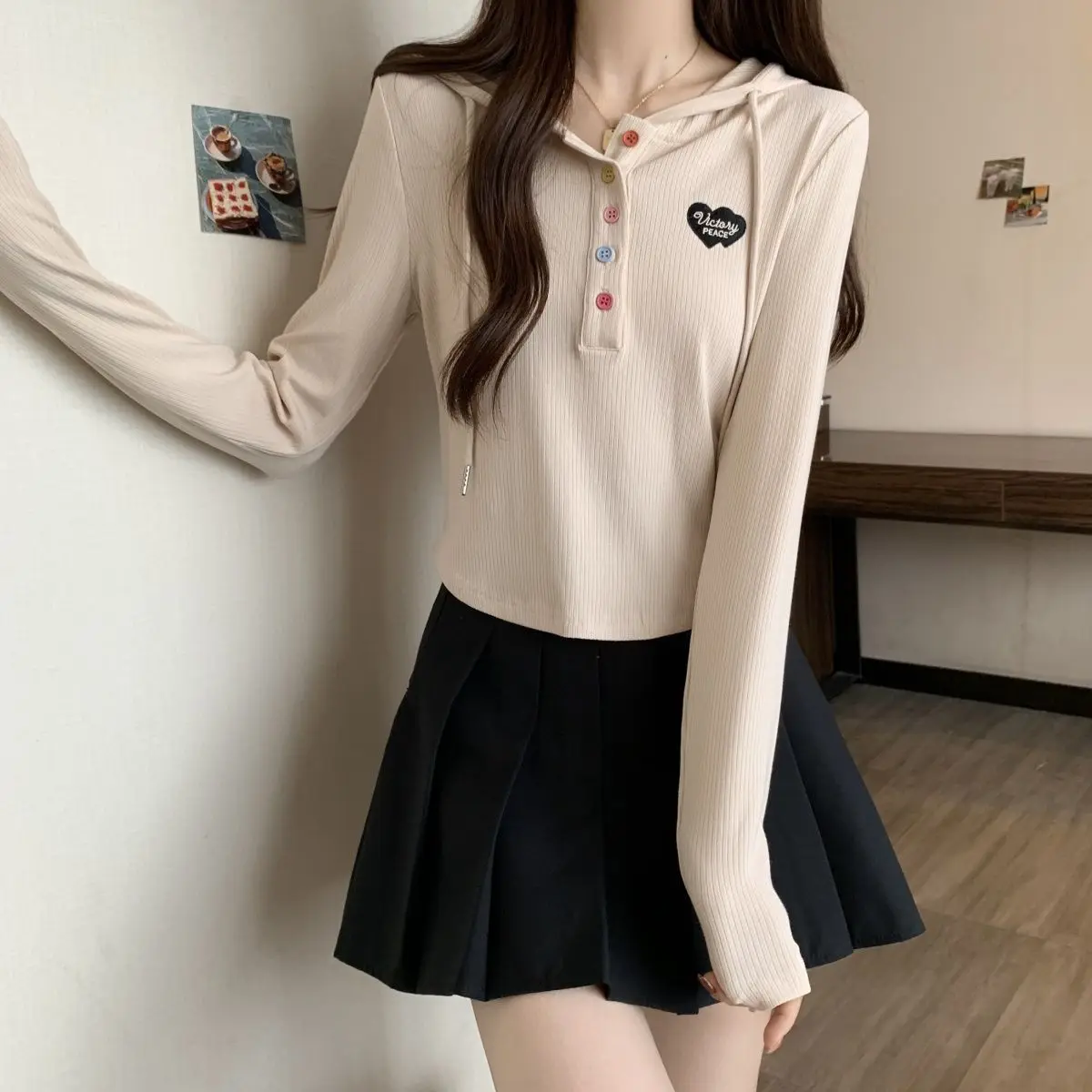 Loszittende lange dameshoodie plus size, herfstmode, afslankend, vleesbedekkend, onregelmatig, comfortabel, zweetwerend...