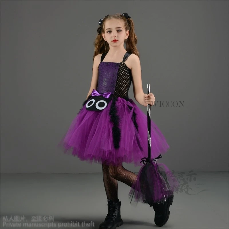 Anime Halloween Girl with Everak Witch Cosplay Party fur s, Toddler Short Sleeve Spider Lolita fur s, Kawaii Props Costume fur ses