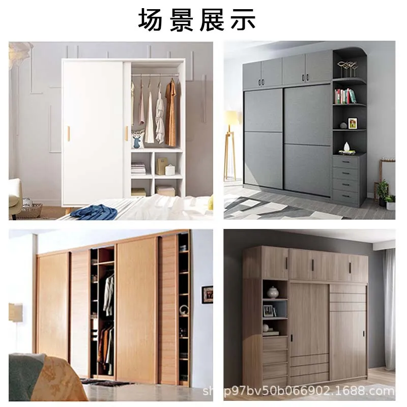 Soft Close Sliding Cabinet Door Track Hardware Set Aluminum Alloy Recessed Bi Directional Silent Rail Rollers Wardrobe Tv Doors