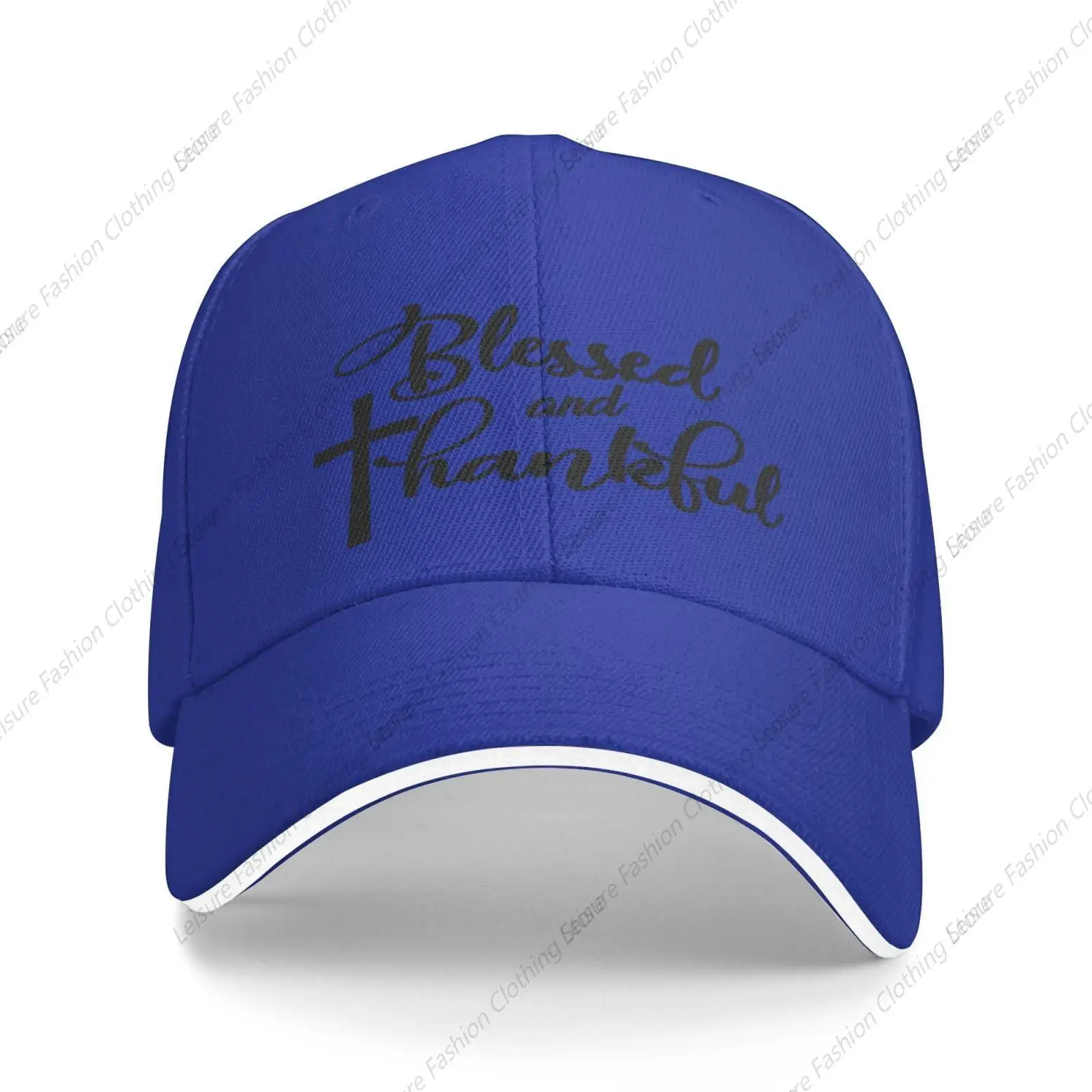 

Blessed and Thankful Christian Faith Jesus Gifts Washed Plain Baseball Cap Retro Dad Hats Gift for Men Women