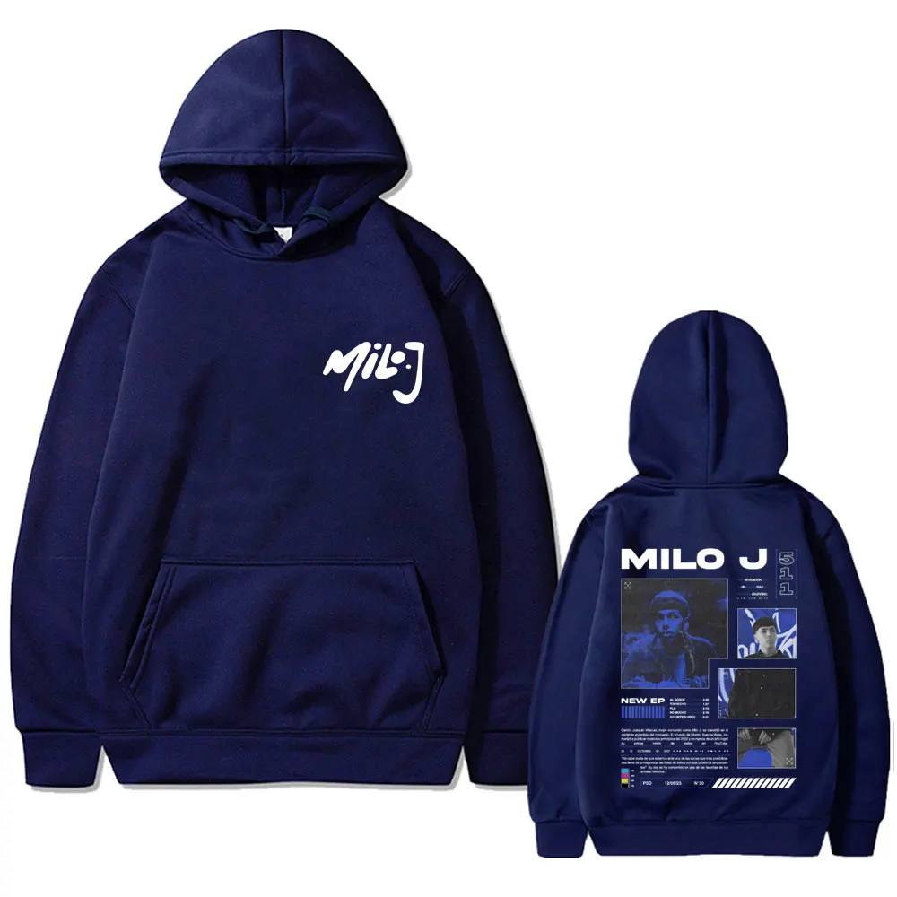 Rapper Milo J 511 Hoodie cetak Album Pria Wanita Vintage Hip Hop Pullover Sweatshirt Pria Mode ukuran besar Hoodie katun bulu