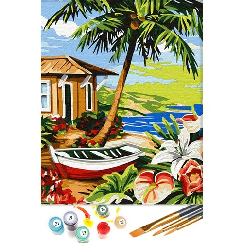 Tabdiko Painting By Numbers Seaside Palm 40*50 cm Canvas Print Painting Set