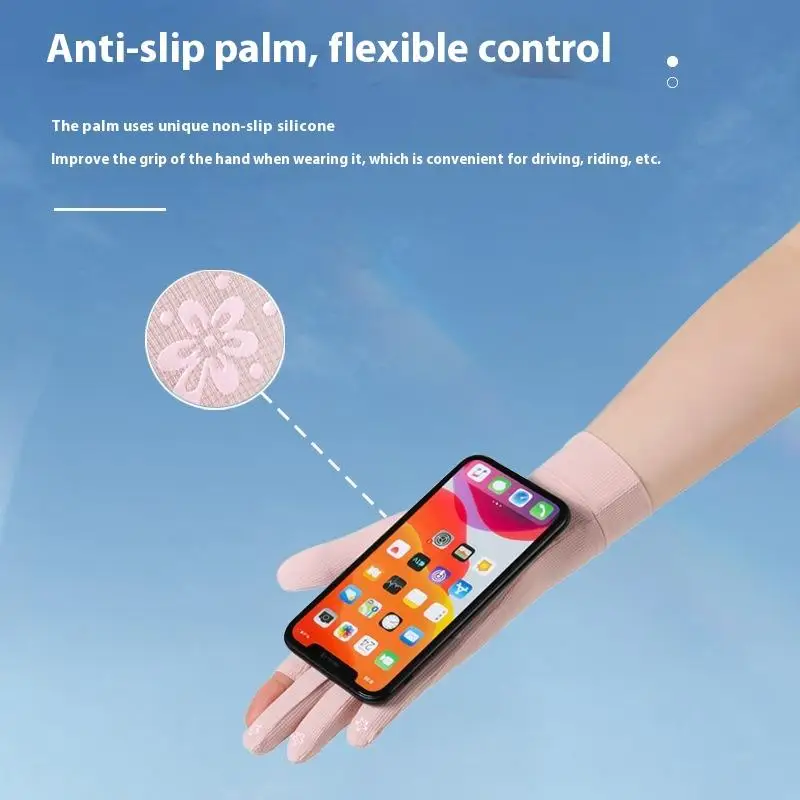 ถุงมือป้องกันแสงแดดป้องกันรังสียูวี (1 คู่) - ผ้าระบายความร้อนระบายอากาศ กันลื่นสําหรับการขี่จักรยาน ขับรถ และกิจกรรมกลางแจ้ง