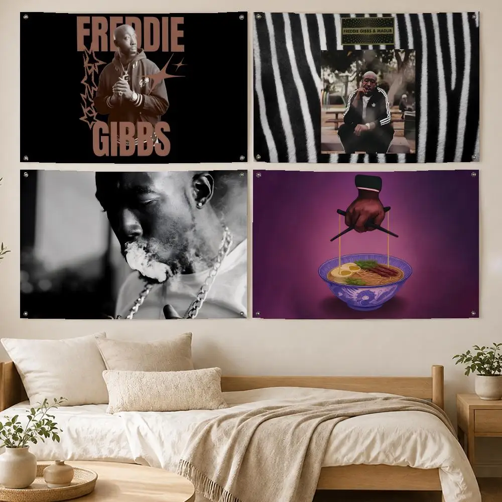 Sharp Rapper Freddie Gibbs Flags Room Bedroom Home Outdoor Wall Hanging Concert Printed Background Decoration Art Banne