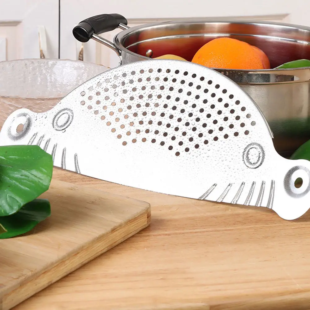 

2Pcs Premium Stainless Steel Pan Strainer Semicircle Design with Dual Handles for Safe Mess Free Draining of Pasta Soup