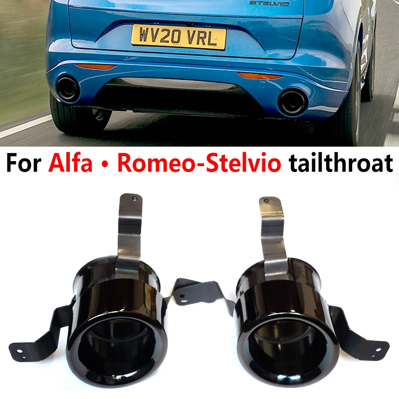 

For Alfa Romeo Stelvio black tailpipes Stainless steel exhaust nozzle muffler exhaust head tip