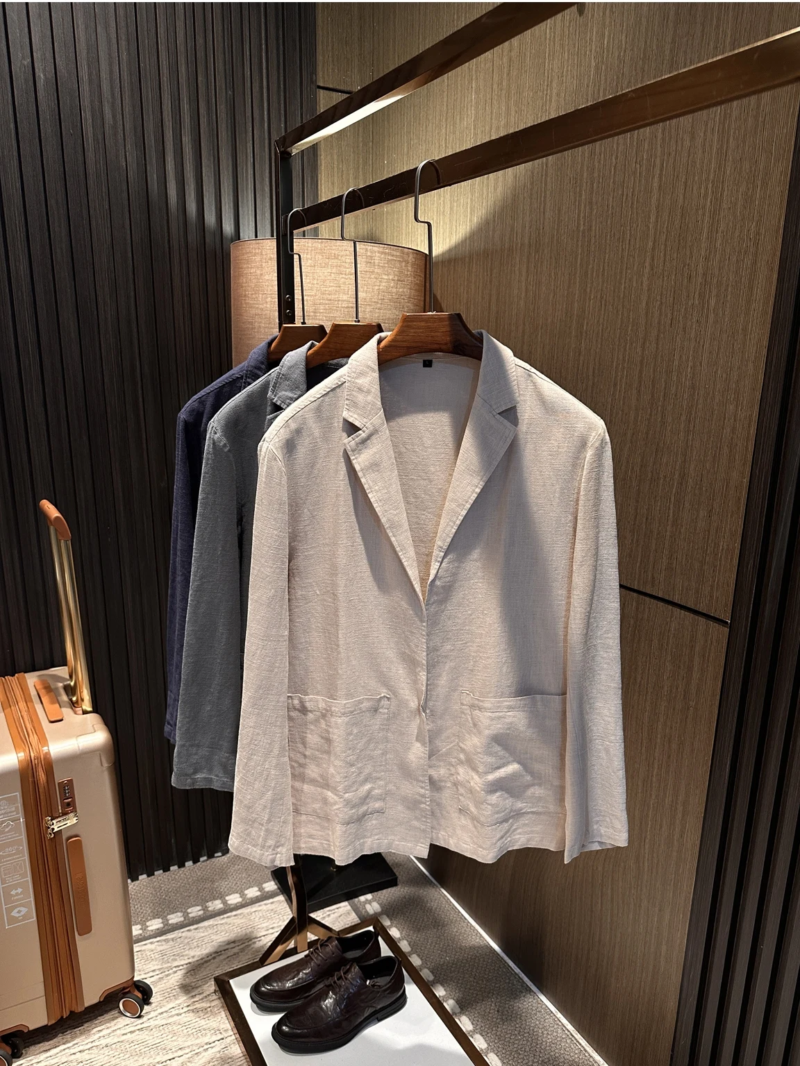 

Льняной дышащий высококачественный повседневный мужской костюм из хлопка и льна без пуговиц, приталенный, для делового стиля, летний, тонкий