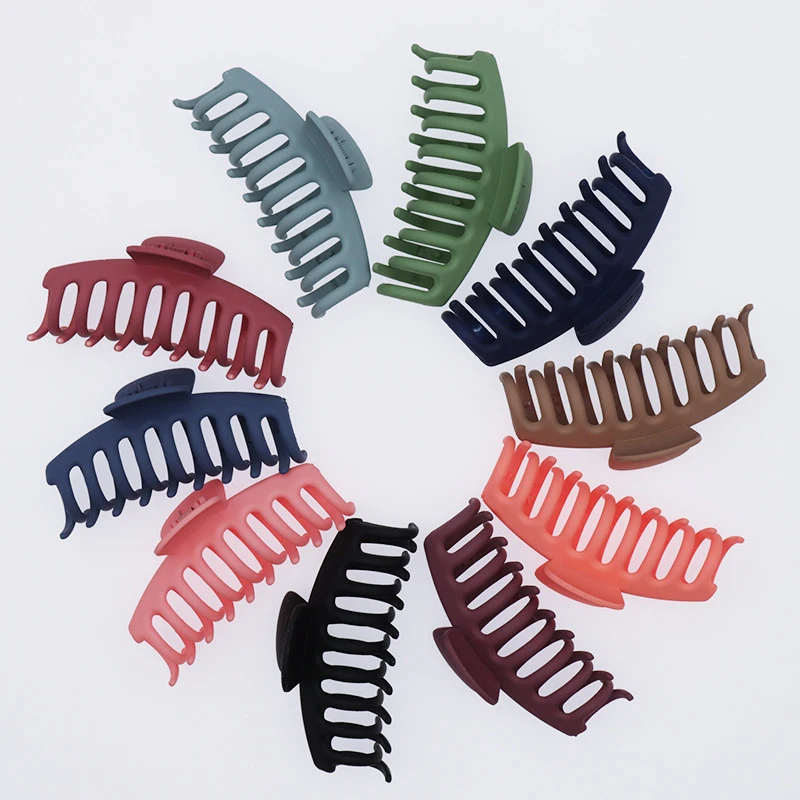 New Solid Color Claw Clip for Women Frosted Large Size Hair Clips Ponytail Clip Crab Hair Clips Lady Elegant Hair Accessories