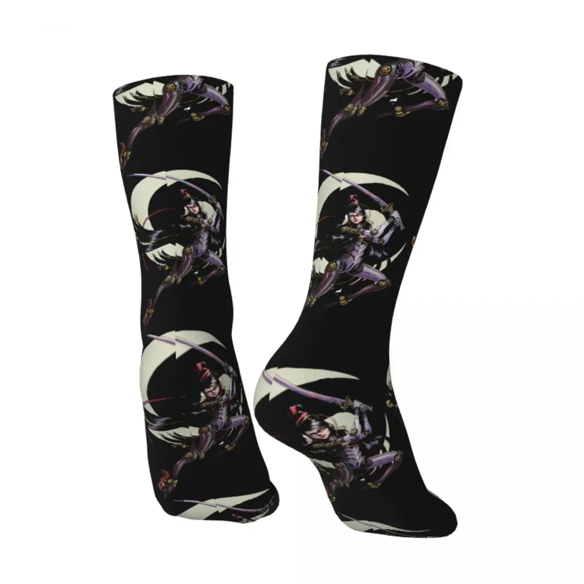 Hip Hop Vintage Beautiful Model Action Crazy Men's Socks Unisex Bayonetta Game Harajuku Pattern Printed Funny Crew Sock