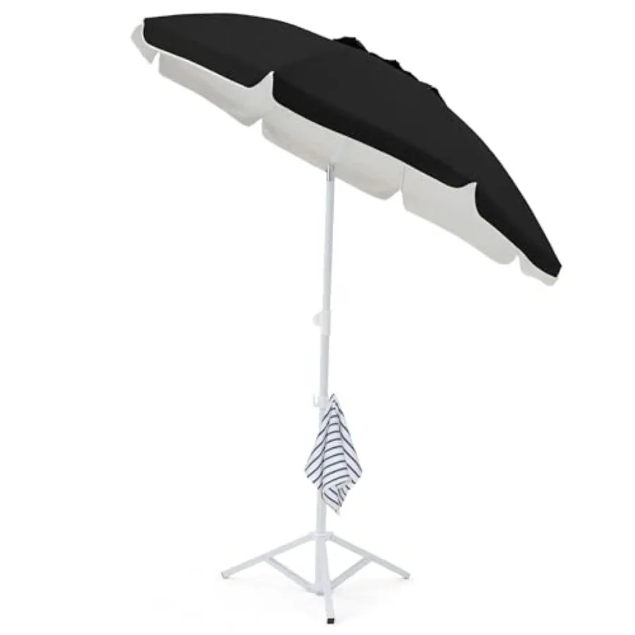 

6.5ft Sun Shade Umbrellas Portable Umbrella with Stand Lightweight Sun Protection Free Standing Sport Umbrella for Outdoor Spor