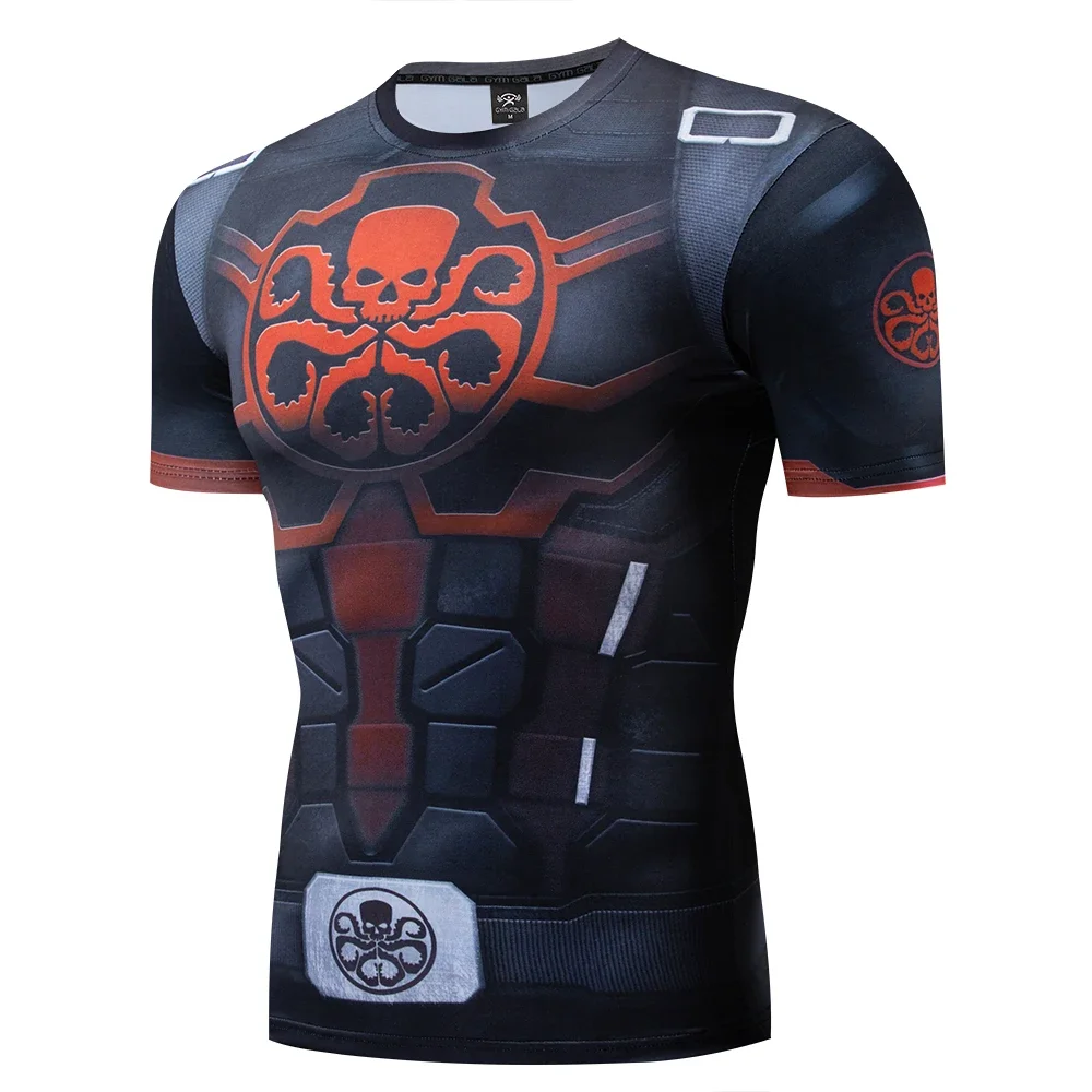 T Shirts Men Rashguard Jerseys Top Men Running Training Superhero Movie Men T shirt Brand Gym Fitness Sport Shirt Compression