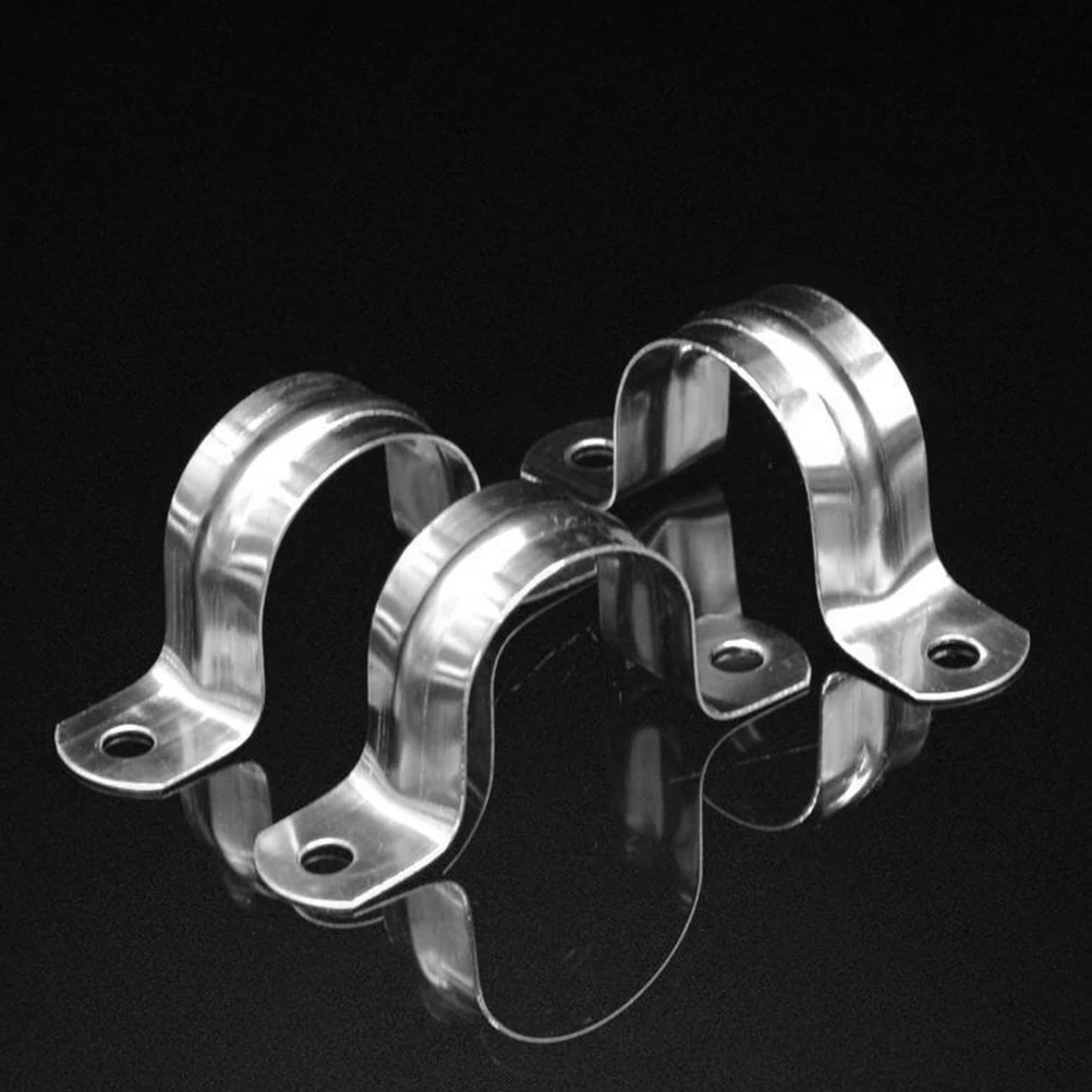 

10pcs Stainless Steel Pipe Clamp U Shape Hose PVC Fence Bracket Cable Wire Clips 304 Heavy Duty Garden Tool Adjustable Tension