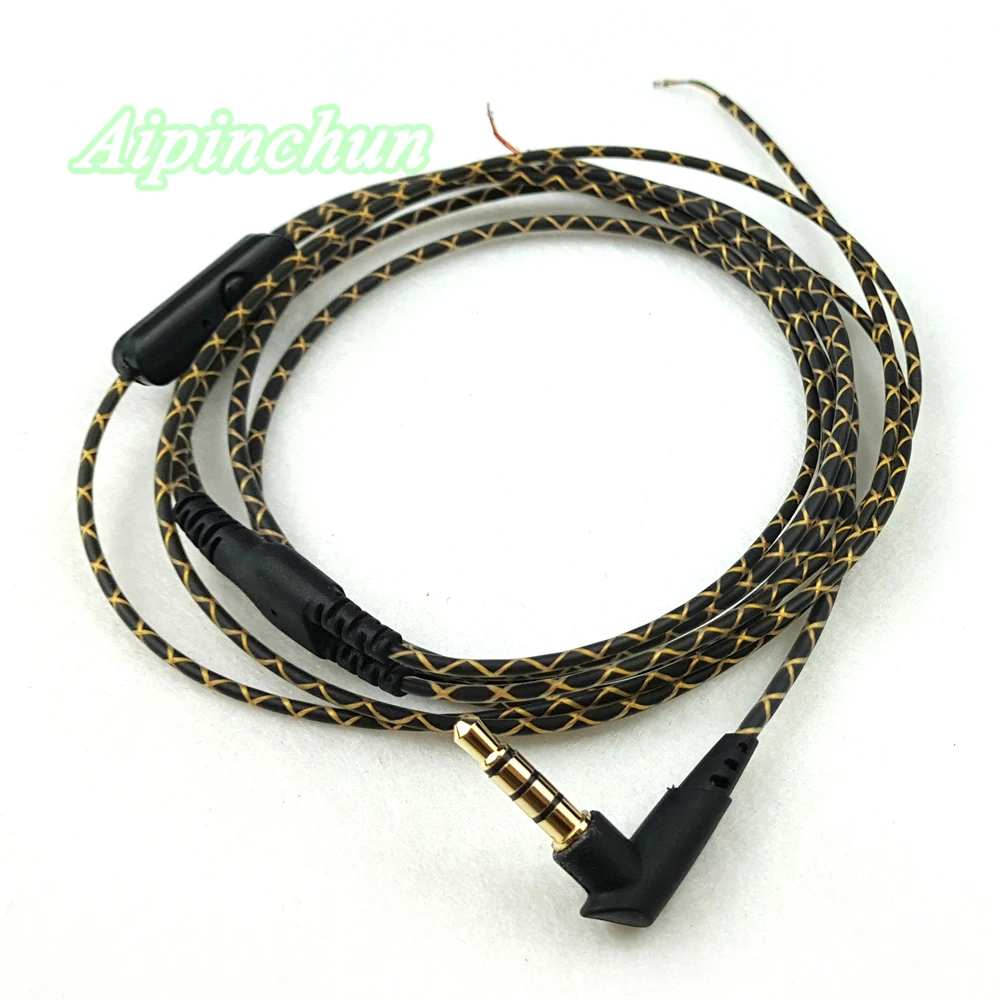 Aipinchun 3,5mm l Biege buchse DIY Kopfhörer kabel mit Mikrofon Controller Reparatur Ersatz Kopfhörer Kabel