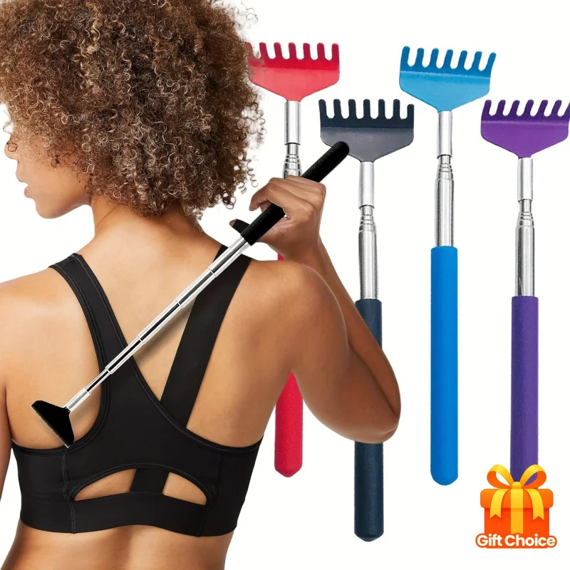

A metal telescopic back scratcher，Claw tool with handle，Perfect as a gift for an adult hand massager，Suitable for Thanksgiving、B