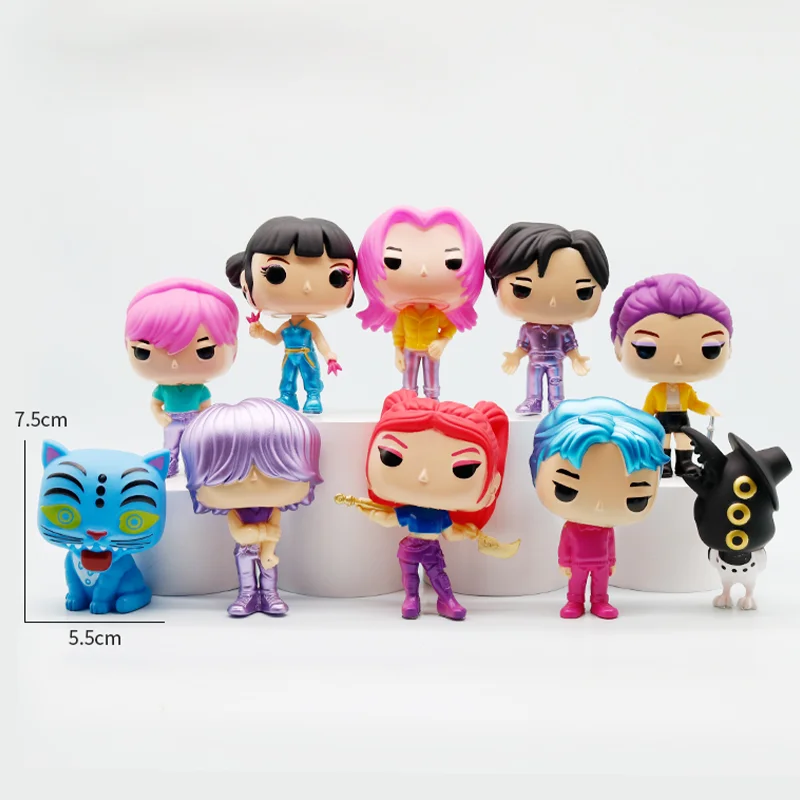 새로운 애니메이션 케이팝 데몬 헌터즈 액션 피규어 모델 장난감 데몬 헌터즈 사자 소년 컬렉션 모델 장난감 피규어 어린이 선물용