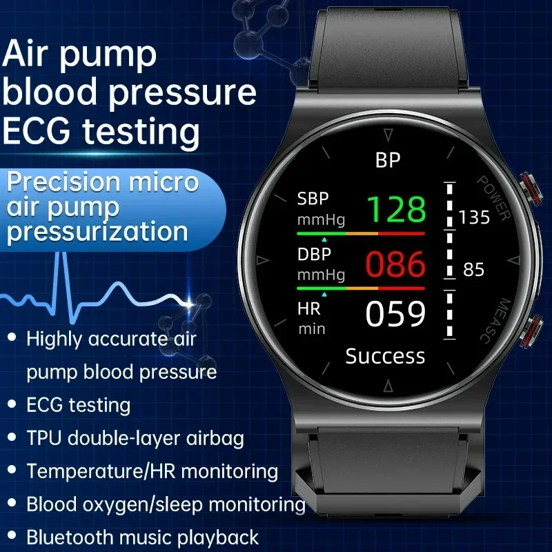 2024 New Air Pump Smartwatch, Pressurization Oxygen Temperature Medical Sphygmomanometer Health Smart Bracelet for Elderly Care