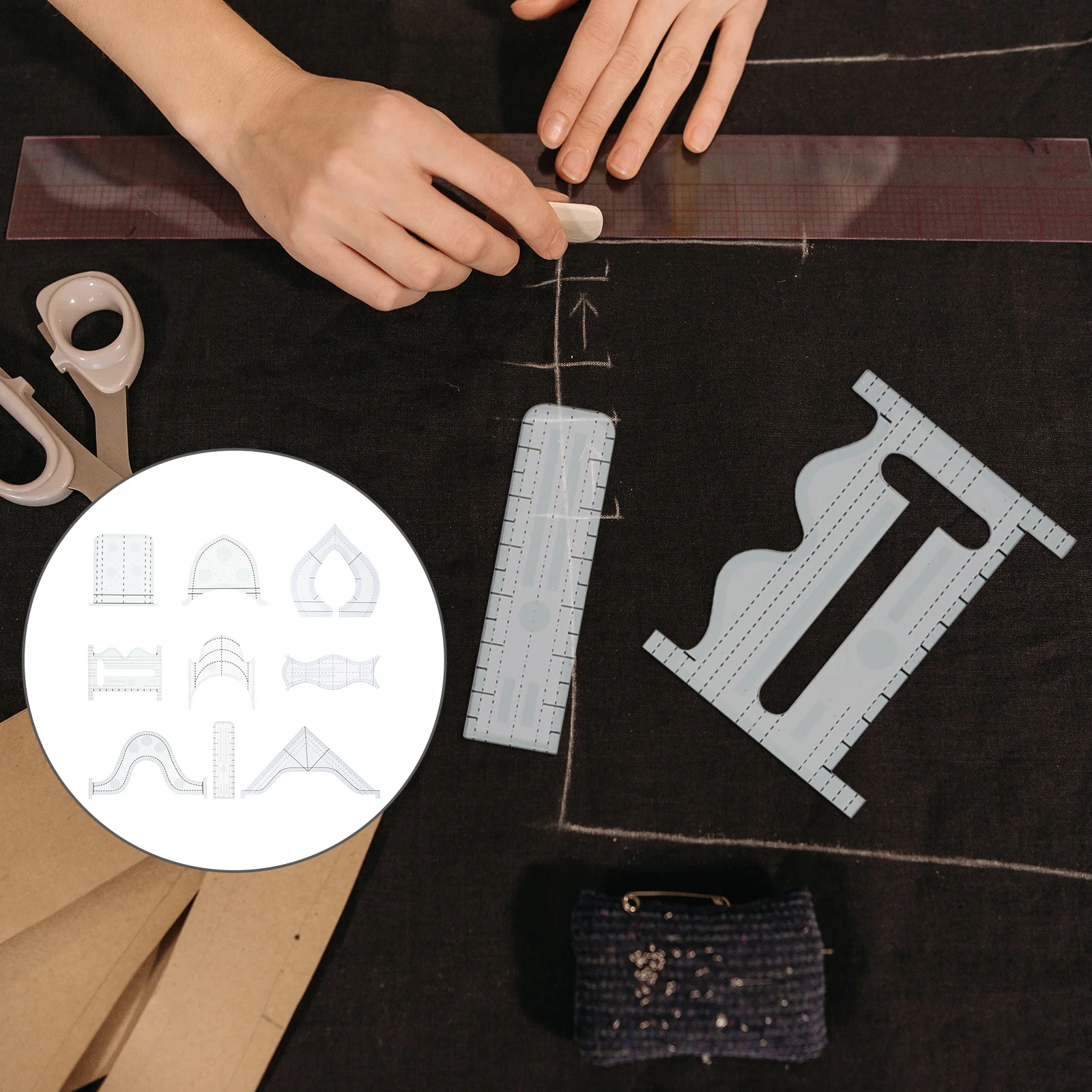 

9Pcs Acrylic Sewing Ruler Patchwork Templates Quilting Tools for Fabric DIY Stitching Rulers Efficient Patchwork Ruler
