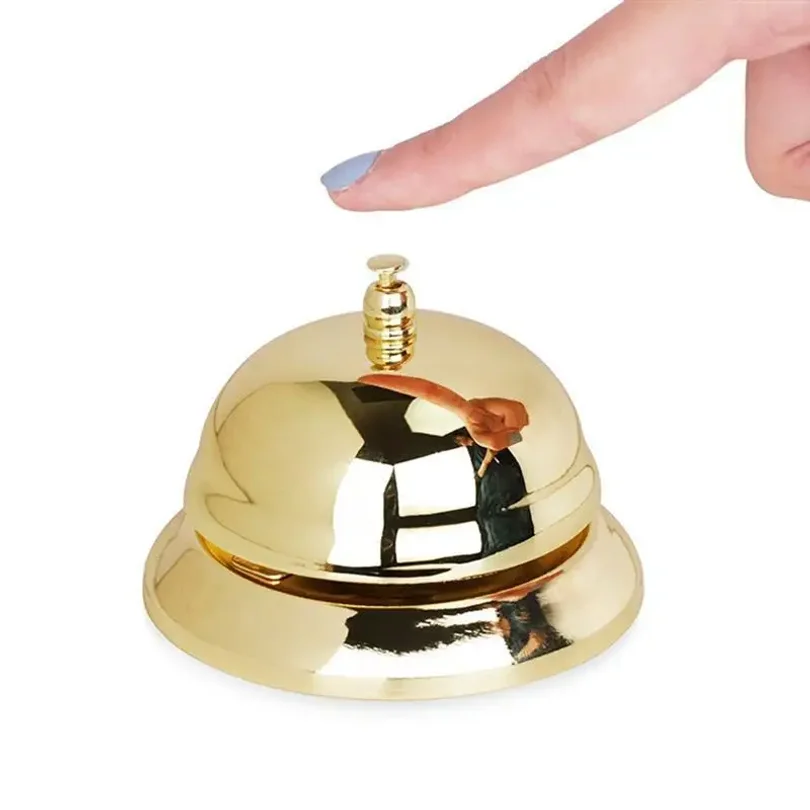 1pc Restaurant Service Bells Alloy Ring Bell Vintage Table Dinner Bells Hotel Bells Customer Serving Bells Xmas 8.5x8.5x5.5cm