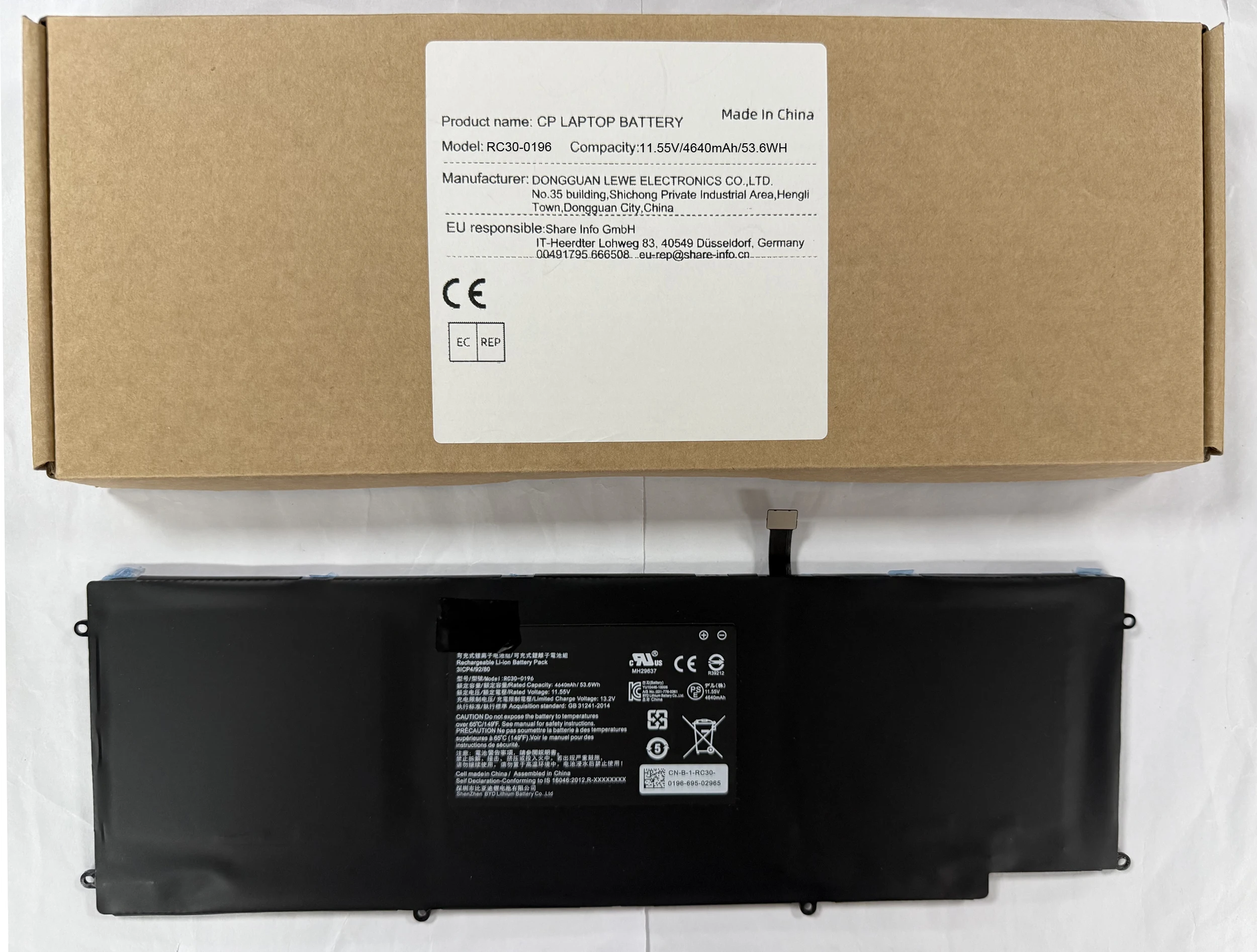 Laptop Battery RC30-0196 For Blade Stealth 2016/2017 V2 13 I7-7500U HAZEL RZ09-0196 RZ09-0168 Series 11.55V/4640mAh/53.6WH