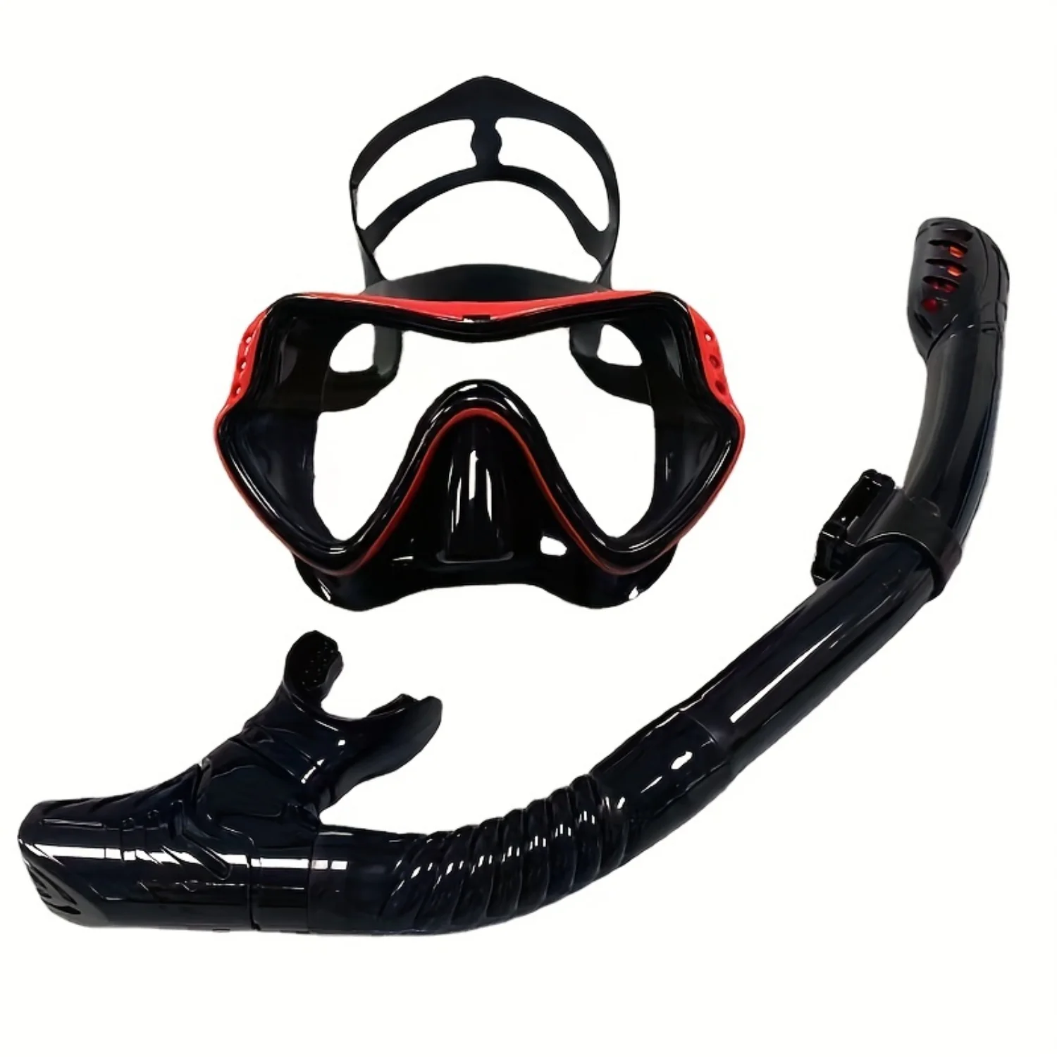 

Silicone Large Frame Diving Mask with Breathing Tube Set - Clear Goggles for Men and Women, Perfect for Swimming, Diving, and Sn