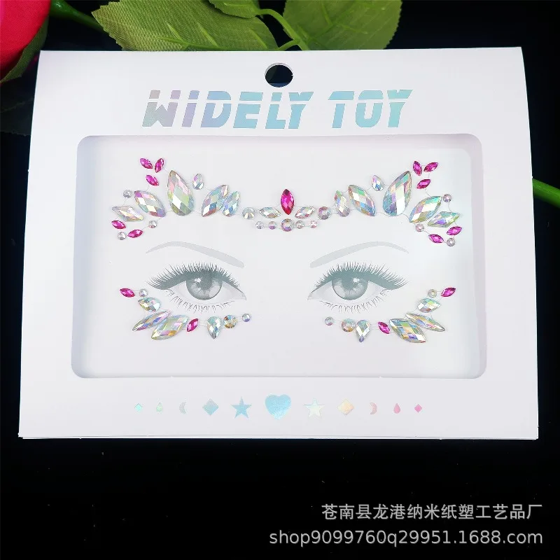Sparkling Acrylic Rhinestone Face Stickers Waterproof Temporary Tattoo DIY Diamond Body Art for Party Cosmetic High Quality view 4