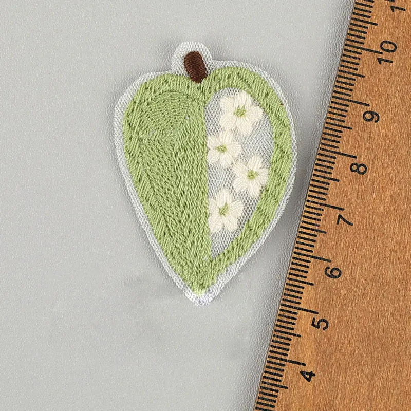 10 Stück Apfel-Frucht-Spitzenstickerei-Applikationen für DIY-Kleidung, Haarspangen, Taschen, Schuhe, Blumendekorationen, Aufnäher – Detail 5