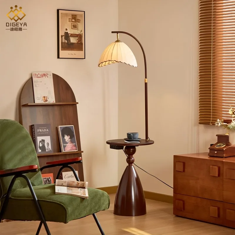 Creative Floor Lamp Living Sofa Bedroom with Side Table Mid Century Standing LED Home Decor