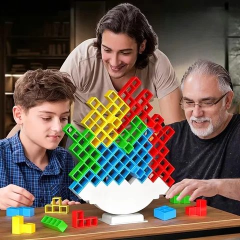 90/72/58/42Pcs Balancing Jenga Blocks Board Game, Stacking Blocks, Children's Toy, Suitable for Kids, Adults, Friends, Teams, Dorms, Family Games and Parties, Christmas Gift/Halloween Gift/Birthday Gift