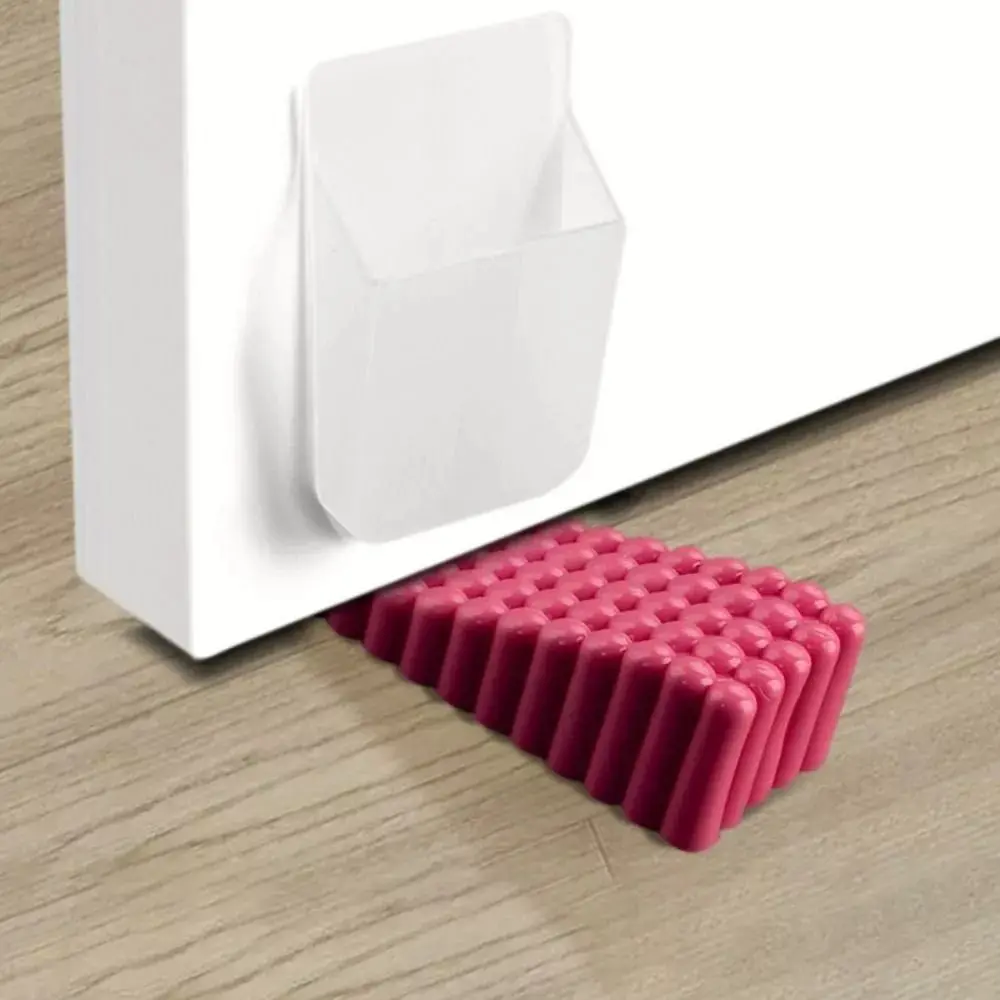 Silicone Door Stopper Punch-free Reduce Noise Door Blocking Device with Storage Box Doorstop Wall Protector Door Hardware