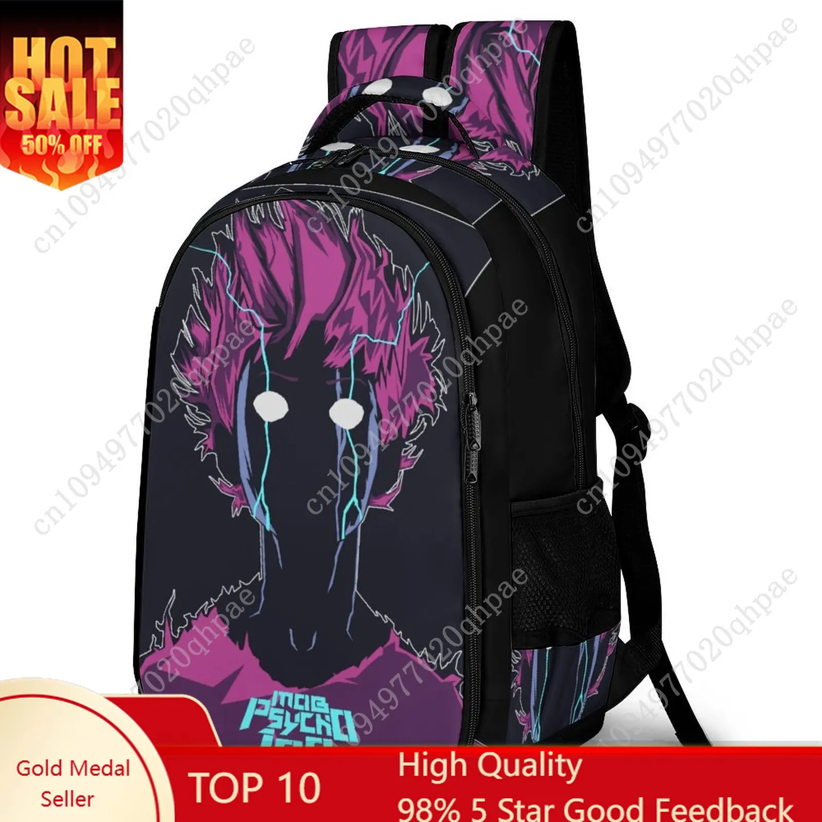 

Mob Psycho 100 Kids School Backpack for Boys Girls High Quality Travel Business Capacity Pocket Customizable Personalized Gift