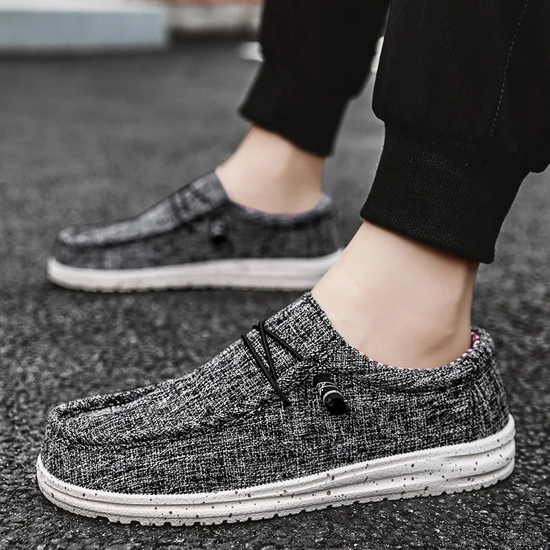 Summer Men Canvas Shoes Espadrilles Breathable Casual Shoes Men Loafers Comfortable Ultralight Lazy Boat Shoes Plus Size 39-48