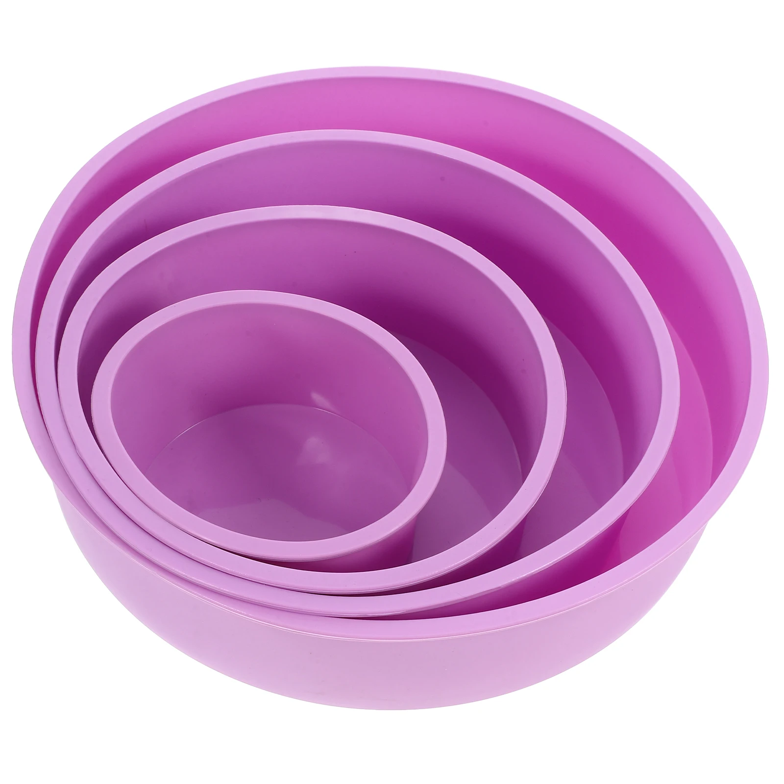 

4Pcs Silicone Cake Pans 4 6 8 10 Inches Nonstick Easy Release Multipurpose Baking Molds for Cakes Puddings Ice Cream