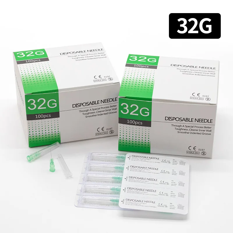 

100PCS 32G Disposable Needle 4MM 13MM Small Needle Teeth Disposable Syringes Needles Superfine Needle Tool Parts