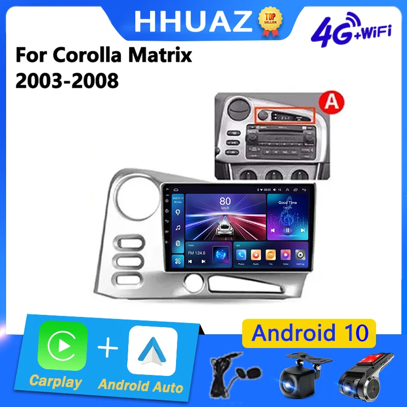 Android Car Radio For Toyota Corolla Matrix E140 2003-2008 For PONTIAC Vibe 2003 2004 Radio Automotive Player Navigation Carplay