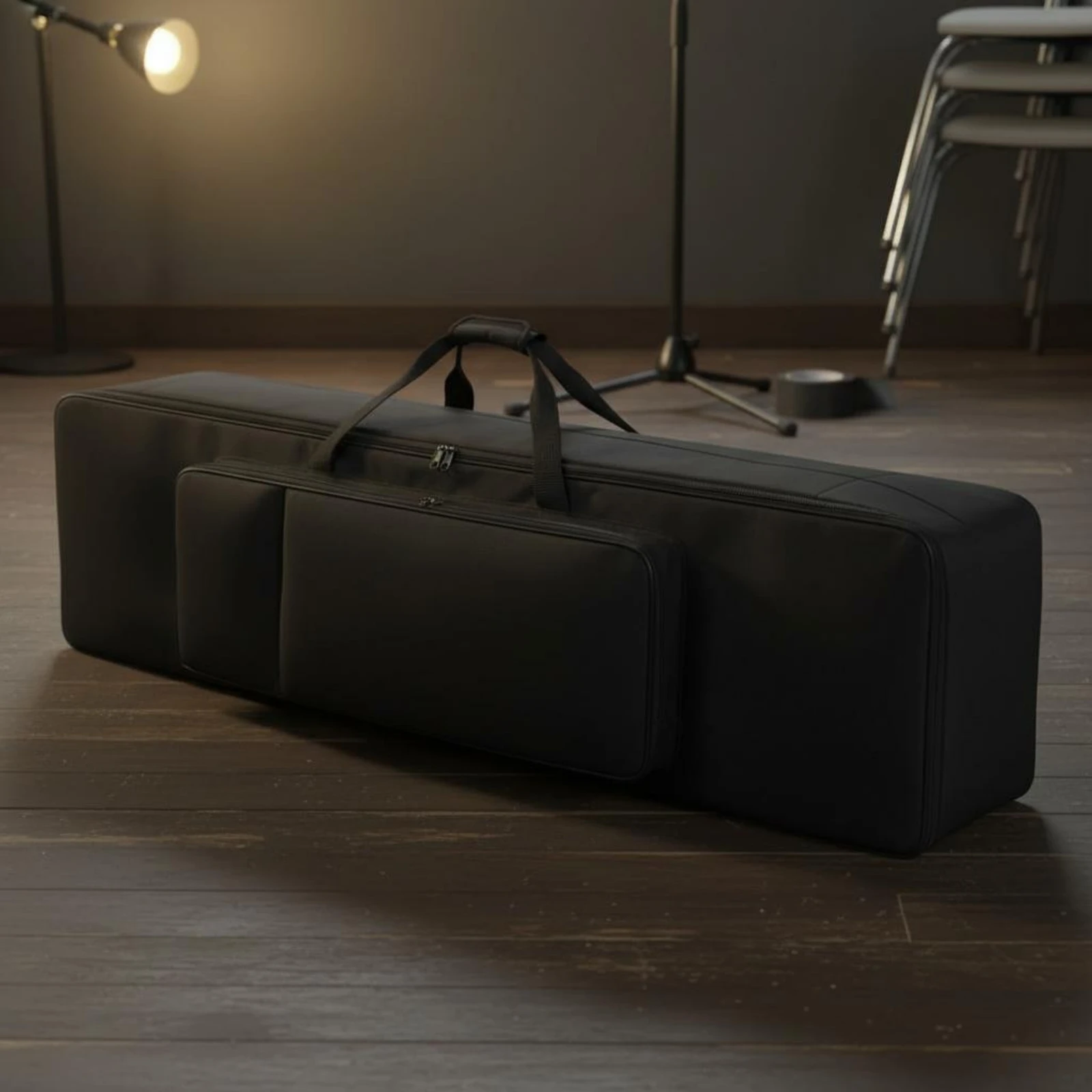 88-Key Keyboard Bag Carry Handles 88 Key Keyboard Bag Instrument Case Front Pocket Music Gear Multiple Pockets