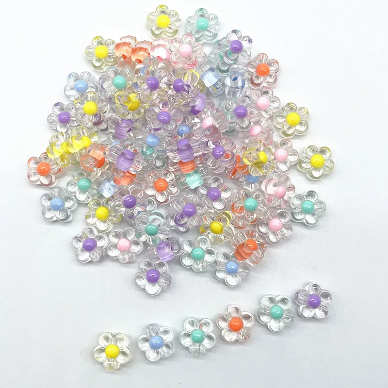 30pcs 12mm Matting Acrylic Sunflowers Beads Loose Spacer Beads for Jewelry Making DIY Handmade Accessories (Hole:3.0mm)