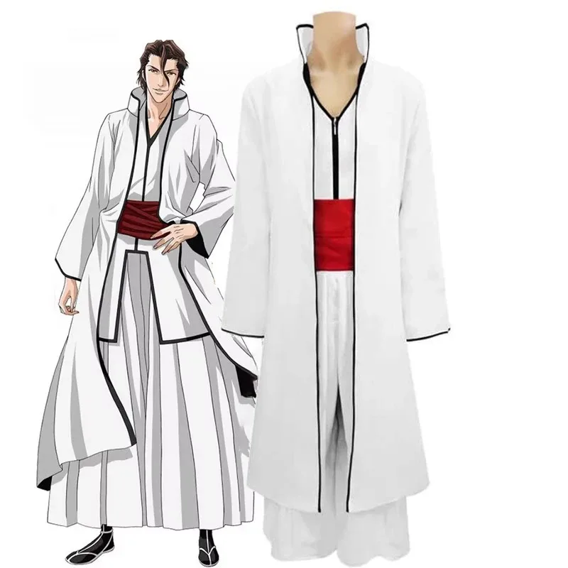 ABC123 أنيمي بليتش أيزن سوسوكي أزياء تنكرية للرجال كيب السراويل حزام كيمونو الزي الرسمي ملابس الهالوين كرنفال باركس ؛ 3,f'6,h.7;j