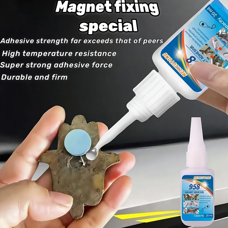 1 Stück/2 Stück Magnetkleber 20G, ein spezieller Klebstoff für Magnete, schnell aushärtender Kleber, geeignet zum Kleben von Kunststoff, Metall, Holz, PVC, Nylon
