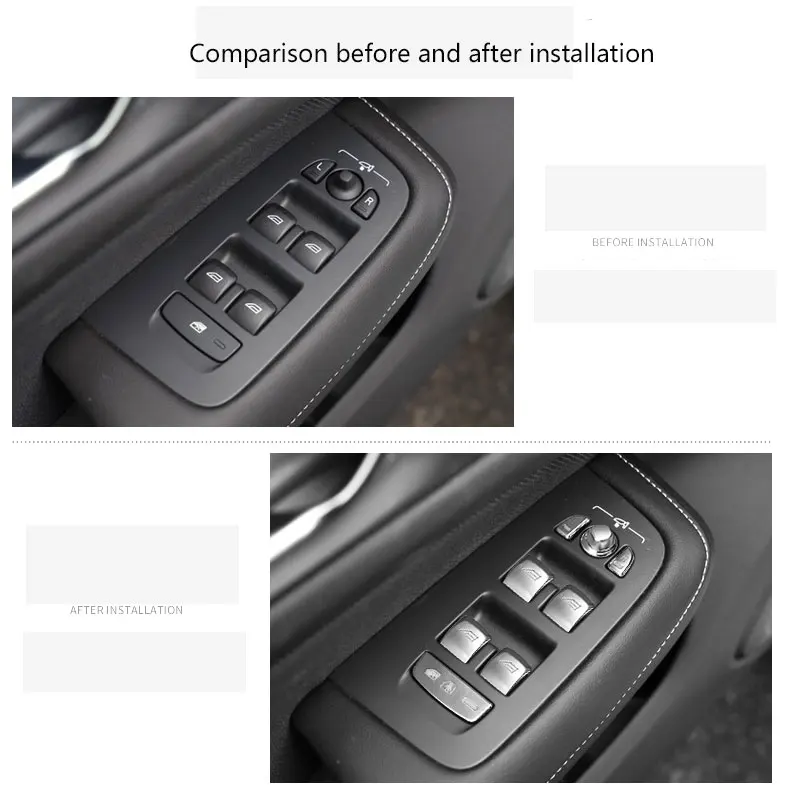 For Volvo XC60 S60 V60 window button decorative stickers for interior decoration Car accessories