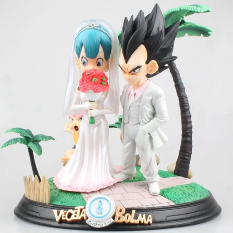 

Anime Dragon Ball Z Vegeta And Bulma Wedding Day Romantic Scene 22cm Pvc Figurine Collect Model Toys Ornament Xmas Birthday Gift